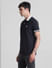 Black Contrast Tipping Polo T-shirt_415357+3