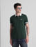 Green Contrast Tipping Polo T-shirt_415358+1