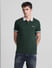 Green Contrast Tipping Polo T-shirt_415358+2