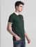Green Contrast Tipping Polo T-shirt_415358+3