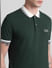 Green Contrast Tipping Polo T-shirt_415358+5