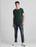 Green Contrast Tipping Polo T-shirt_415358+6
