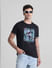 Black Graphic Print Crew Neck T-shirt_415359+1