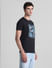Black Graphic Print Crew Neck T-shirt_415359+3