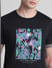 Black Graphic Print Crew Neck T-shirt_415359+5