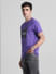 Purple Graphic Print Crew Neck T-shirt_415360+3