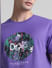 Purple Graphic Print Crew Neck T-shirt_415360+5