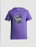 Purple Graphic Print Crew Neck T-shirt_415360+7