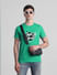 Green Logo Print Crew Neck T-shirt_415361+1