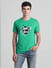 Green Logo Print Crew Neck T-shirt_415361+2