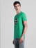 Green Logo Print Crew Neck T-shirt_415361+3