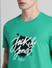 Green Logo Print Crew Neck T-shirt_415361+5