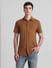 Brown Knitted Short Sleeves Shirt_415365+2