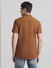 Brown Knitted Short Sleeves Shirt_415365+4