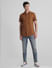 Brown Knitted Short Sleeves Shirt_415365+6