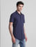 Blue Knitted Short Sleeves Shirt_415366+3
