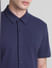 Blue Knitted Short Sleeves Shirt_415366+5