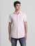 Pink Knitted Short Sleeves Shirt_415367+2