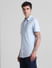 Blue Knitted Short Sleeves Shirt_415368+3