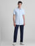 Blue Knitted Short Sleeves Shirt_415368+6