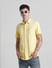 Yellow Knitted Short Sleeves Shirt_415369+1