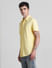 Yellow Knitted Short Sleeves Shirt_415369+3
