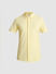 Yellow Knitted Short Sleeves Shirt_415369+7