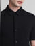 Black Knitted Short Sleeves Shirt_415371+5