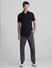 Black Knitted Short Sleeves Shirt_415371+6