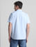 Blue Cotton Short Sleeves Shirt_415372+4