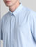 Blue Cotton Short Sleeves Shirt_415372+5