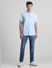 Blue Cotton Short Sleeves Shirt_415372+6
