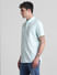 Green Cotton Short Sleeves Shirt_415373+3