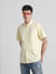 Yellow Cotton Short Sleeves Shirt_415375+1