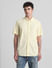 Yellow Cotton Short Sleeves Shirt_415375+2