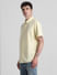 Yellow Cotton Short Sleeves Shirt_415375+3