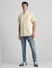 Yellow Cotton Short Sleeves Shirt_415375+6