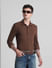 Brown Knitted Full Sleeves Shirt_415376+1