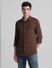 Brown Knitted Full Sleeves Shirt_415376+2