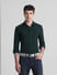 Green Knitted Full Sleeves Shirt_415377+1