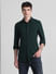 Green Knitted Full Sleeves Shirt_415377+2