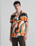 Orange Printed Short Sleeves Shirt_415384+2