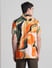 Orange Printed Short Sleeves Shirt_415384+4