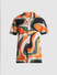 Orange Printed Short Sleeves Shirt_415384+7