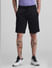 Black Mid Rise Textured Shorts_415389+1