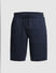 Navy Blue Mid Rise Textured Shorts_415390+7