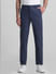 Navy Blue Mid Rise Striped Cotton Pants_415397+1