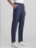 Navy Blue Mid Rise Striped Cotton Pants_415397+2
