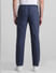 Navy Blue Mid Rise Striped Cotton Pants_415397+3