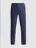Navy Blue Mid Rise Striped Cotton Pants_415397+7